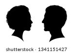 man and woman face silhouette.... | Shutterstock .eps vector #1341151427