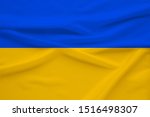 national flag of ukraine on... | Shutterstock . vector #1516498307