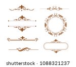 vintage vector set. floral... | Shutterstock .eps vector #1088321237