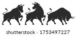bull set. stylized silhouettes... | Shutterstock .eps vector #1753497227