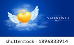 golden realistic angel heart... | Shutterstock .eps vector #1896833914
