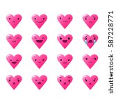heart pink emoticons with... | Shutterstock .eps vector #587228771