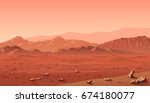 Mars Landscape With Mountains