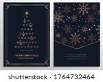 luxury christmas cards set.... | Shutterstock .eps vector #1764732464