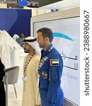 Small photo of Sultan Al Neyadi Astronaut of United Arab Emirates during Dubai Airshow public presentation, November 16th, 2023, Dubai, United Arab Emirates