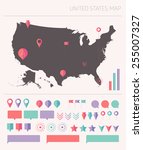 high detailed united states map ... | Shutterstock .eps vector #255007327