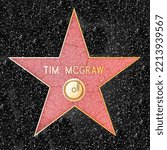 Small photo of Los Angeles, USA - March 5, 2019: closeup of Star on the Hollywood Walk of Fame for Tim Mcgraw.