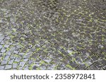 wet cobble stones formed to a curve as harmonic background