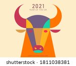 chinese zodiac ox  year of the... | Shutterstock .eps vector #1811038381