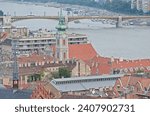 Small photo of BUDAPEST, HUNGARY, AUGUST 19, 2023, Church of Stigmatization of Saint Francis along Danube river in the city of Budapest, 19 August 2023