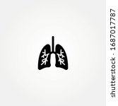lungs flat icon vector design | Shutterstock .eps vector #1687017787