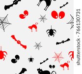 halloween vector pattern with... | Shutterstock .eps vector #766130731