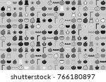 halloween vector pattern with... | Shutterstock .eps vector #766180897
