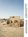 Small photo of Discover Dhanushkodi's resilient beauty through these photos. Brick structures, survivors of time and calamities, bear witness to human craftsmanship enduring nature's forces. Explore their scars and