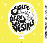 happy birthday lettering.... | Shutterstock .eps vector #398221684