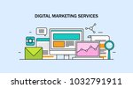 digital marketing services ... | Shutterstock .eps vector #1032791911