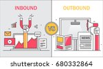comparison between inbound and... | Shutterstock .eps vector #680332864