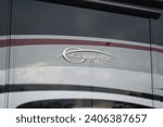 Small photo of Logo Itasca Ellipse Bus, in the Wings Hotel parking lot, Tanjung Morawa, north Sumatra, Indonesia December 2, 2023
