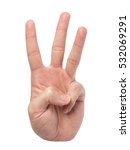 Small photo of Hand sign theme sets. Hand number three. Swear. Avow. Pledge.
