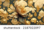 4k Golden Floral Background ...