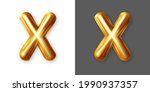 metallic gold alphabet letter... | Shutterstock .eps vector #1990937357