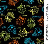 seamless pattern with funny... | Shutterstock .eps vector #1964463877