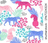 seamless pattern with leopards  ... | Shutterstock .eps vector #1967224324