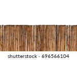 Brown timber fence or decorative wooden fence isolated on white background. Object with clipping path