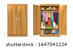 open closets cupboard wardrobe. ... | Shutterstock .eps vector #1647041224