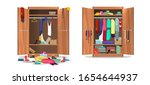 wardrobe before and after... | Shutterstock .eps vector #1654644937