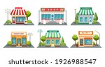 shops fronts on street.... | Shutterstock .eps vector #1926988547