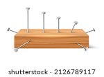 carpenter nails. rustic wood... | Shutterstock .eps vector #2126789117