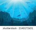 undersea coral reef. clean... | Shutterstock .eps vector #2140172651