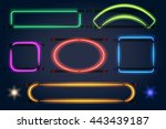 neon light frames. vector lamp... | Shutterstock .eps vector #443439187