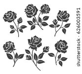 Rose Silhouettes Vector...