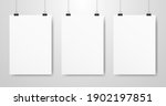 poster mockups set. white a4... | Shutterstock .eps vector #1902197851