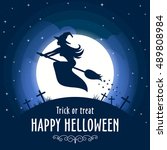 happy halloween. vector... | Shutterstock .eps vector #489808984
