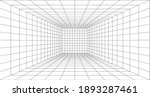 perspective grid background 3d... | Shutterstock .eps vector #1893287461