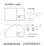 golden ratio  golden section ... | Shutterstock .eps vector #2107455317