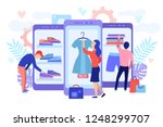 mobile shopping consept. a men... | Shutterstock .eps vector #1248299707