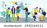 business team working on... | Shutterstock .eps vector #1932164111