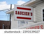 Small photo of Eagle Lake, Maine, United States - June 12, 2022: Saucier's (auto repair shop)