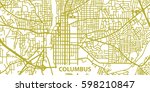detailed vector map of columbus ... | Shutterstock .eps vector #598210847