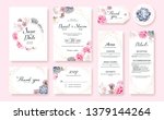 floral wedding invitation card  ... | Shutterstock .eps vector #1379144264