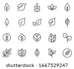 leaf line icon set. collection...