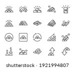 Line Gold Icon Set Isolated On...