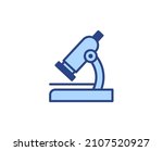 microscope flat icon. thin line ... | Shutterstock .eps vector #2107520927