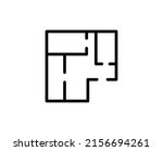 line floor plan icon isolated... | Shutterstock .eps vector #2156694261