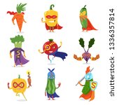 superhero vegetables in masks... | Shutterstock .eps vector #1336357814