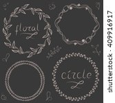 floral circle ornament set | Shutterstock .eps vector #409916917